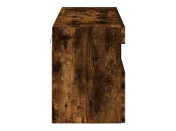Ølstykke Mueble de TV de pared con luces LED roble ahumado 80x30x40 cm