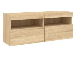 Ølstykke Mueble de TV de pared con luces LED roble Sonoma 100x30x40 cm