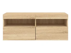 Ølstykke Mueble de TV de pared con luces LED roble Sonoma 100x30x40 cm
