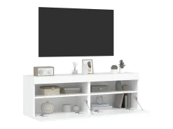 Ølstykke Muebles de TV de pared con luces LED 2 uds blanco 60x30x40 cm