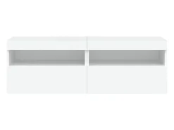 Ølstykke Muebles de TV de pared con luces LED 2 uds blanco 60x30x40 cm