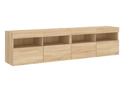 Ølstykke Muebles de TV de pared luces LED 2 uds roble Sonoma 80x30x40 cm