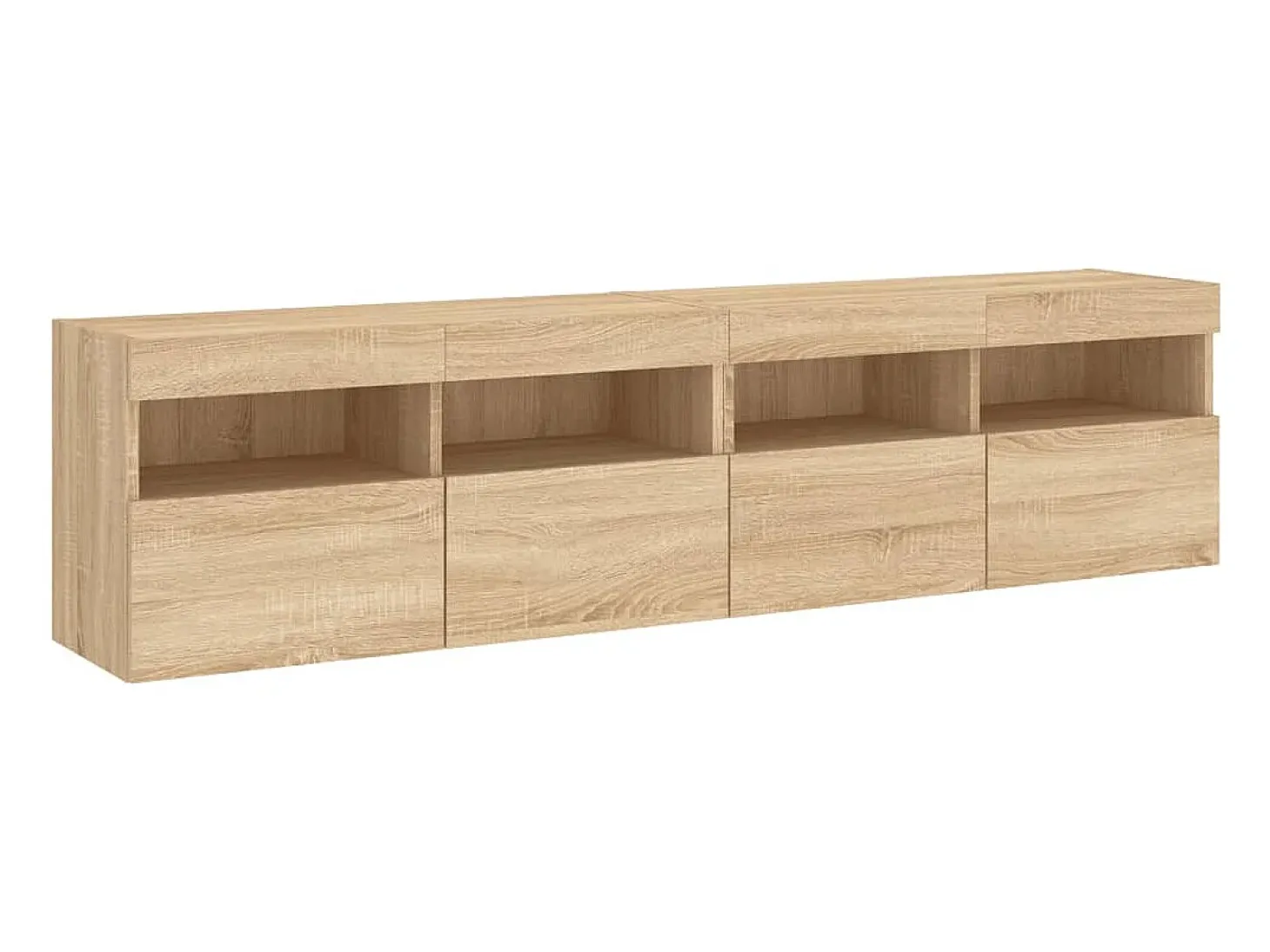 Ølstykke Muebles de TV de pared luces LED 2 uds roble Sonoma 80x30x40 cm