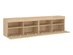 Ølstykke Muebles de TV de pared luces LED 2 uds roble Sonoma 80x30x40 cm