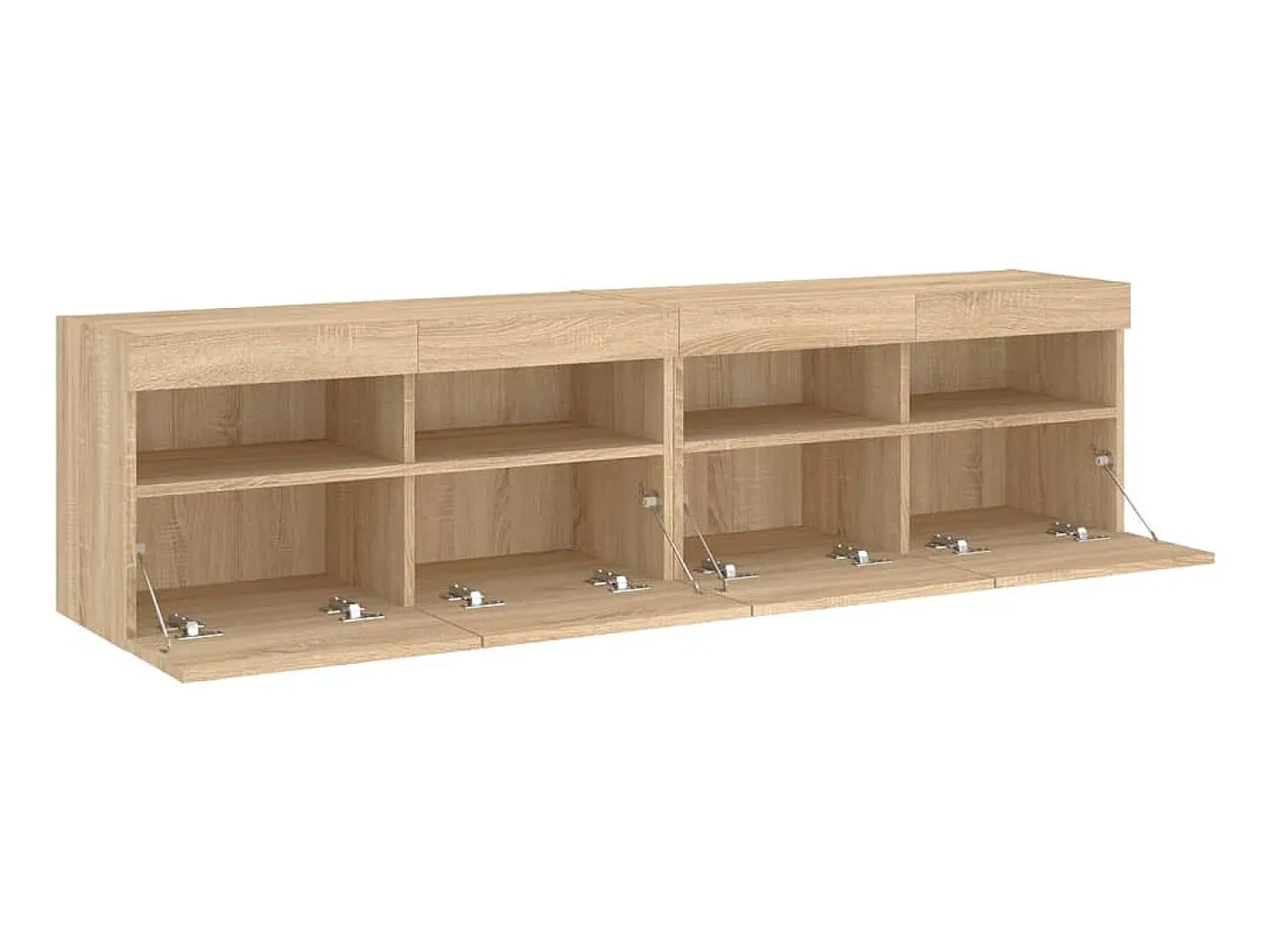 Ølstykke Muebles de TV de pared luces LED 2 uds roble Sonoma 80x30x40 cm