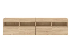 Ølstykke Muebles de TV de pared luces LED 2 uds roble Sonoma 80x30x40 cm
