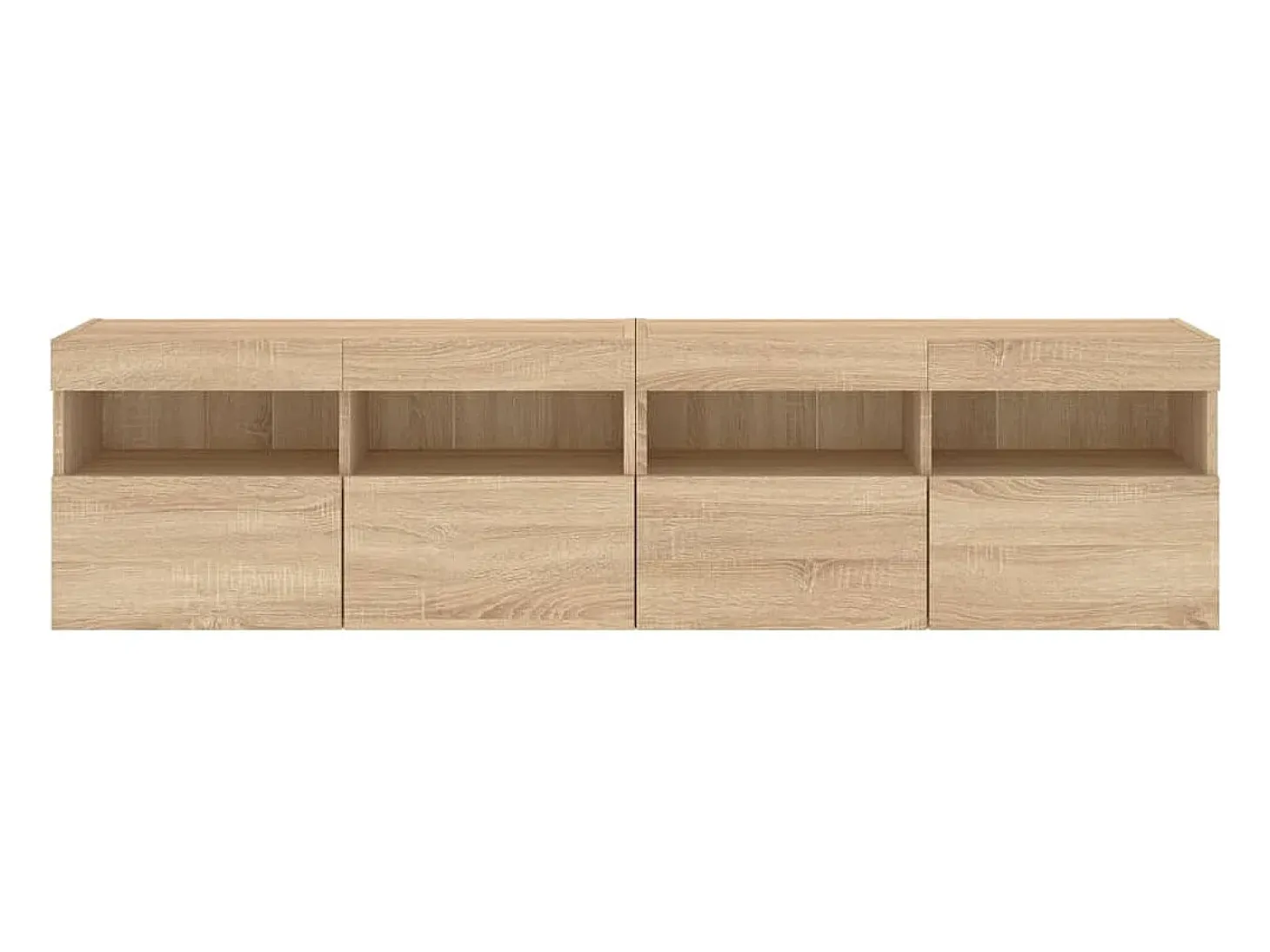 Ølstykke Muebles de TV de pared luces LED 2 uds roble Sonoma 80x30x40 cm