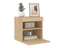 Ølstykke Muebles de TV de pared luces LED 2 uds roble Sonoma 40x30x40 cm
