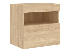 Ølstykke Muebles de TV de pared luces LED 2 uds roble Sonoma 40x30x40 cm