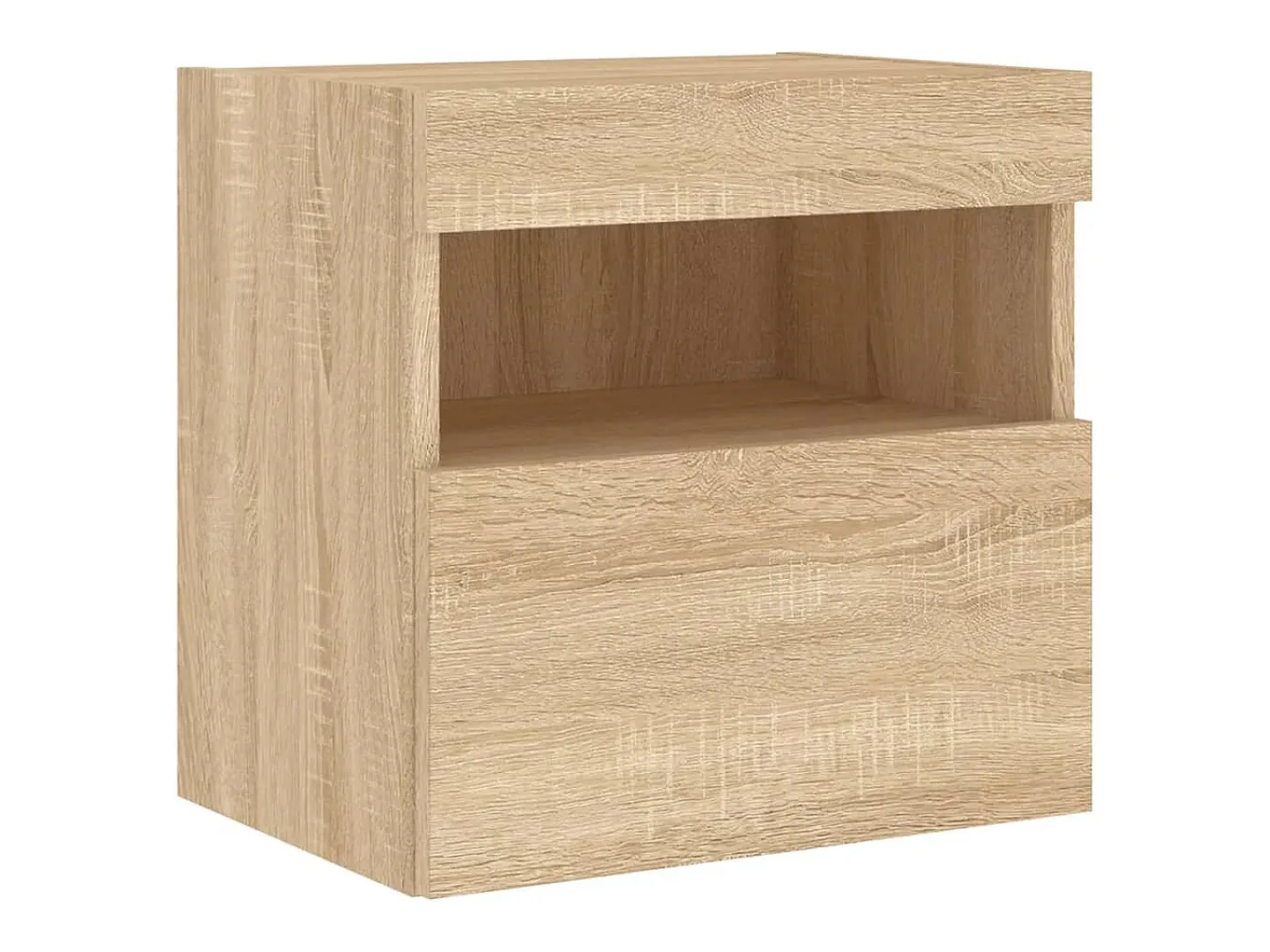 Ølstykke Muebles de TV de pared luces LED 2 uds roble Sonoma 40x30x40 cm
