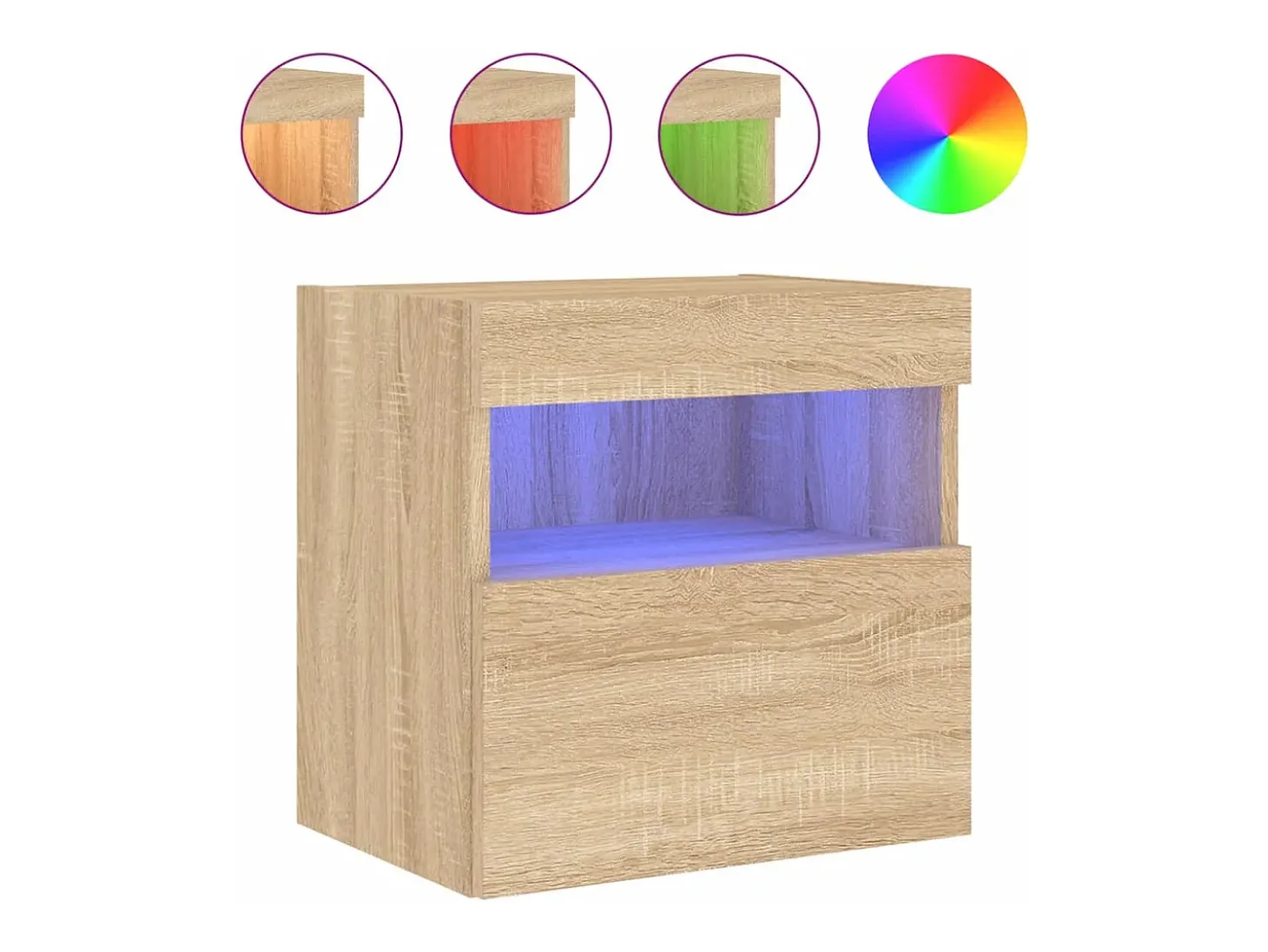 Ølstykke Muebles de TV de pared luces LED 2 uds roble Sonoma 40x30x40 cm