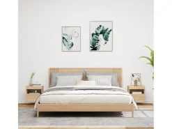 Ølstykke Muebles de TV de pared luces LED 2 uds roble Sonoma 40x30x40 cm