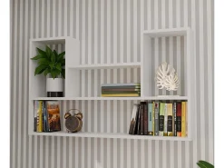 LULU - Librería colgante - Estante de pared - 100x60x16 cm - Almacenamiento de pared de salón