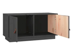 Maarianhamina Mueble de TV de madera maciza de pino gris 80x34x40 cm