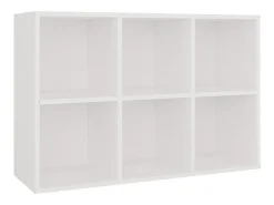 MALAX - Estantería blanca con compartimentos para salón o cuarto de niños 90x60x30 cm