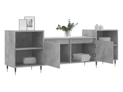 Malik Blake Mueble para TV madera contrachapada gris hormigón 160x35x55 cm