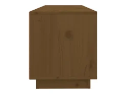 Malindra Mueble de TV madera maciza de pino marrón miel 100x34x40 cm