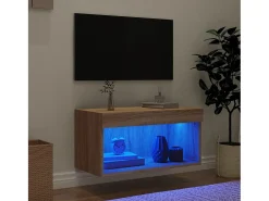 Mano Mueble para TV con luces LED roble Sonoma 60x30x30 cm