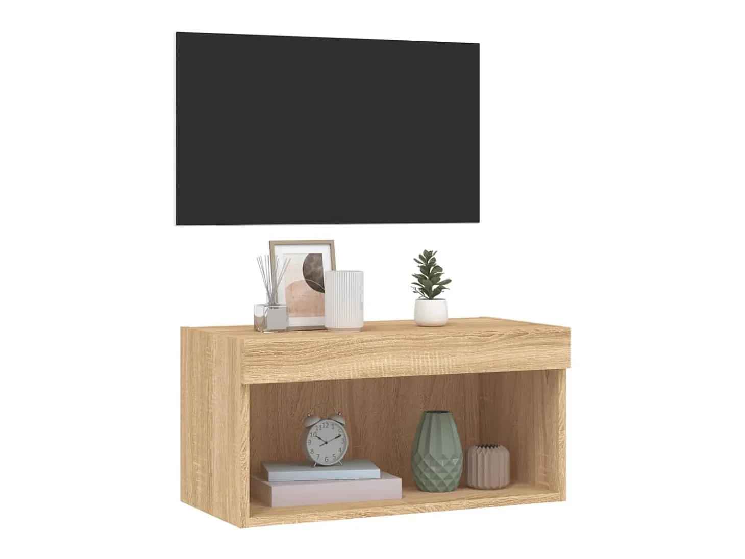 Mano Mueble para TV con luces LED roble Sonoma 60x30x30 cm