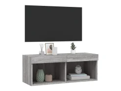 Mano Mueble para TV con luces LED gris Sonoma 80x30x30 cm