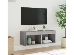 Mano Mueble para TV con luces LED gris Sonoma 80x30x30 cm