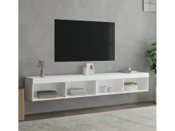 Mano Muebles de TV con luces LED 2 uds blanco 100x30x30 cm