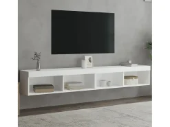 Mano Muebles de TV con luces LED 2 uds blanco 100x30x30 cm