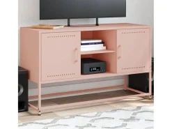 María Luz Mueble para TV de acero rosa 100,5x39x60,5 cm