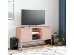 María Luz Mueble para TV de acero rosa 100,5x39x60,5 cm