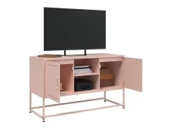 María Luz Mueble para TV de acero rosa 100,5x39x60,5 cm