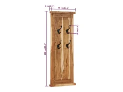 Mâcon Percheros 2 unidades madera maciza de acacia 38x100 cm