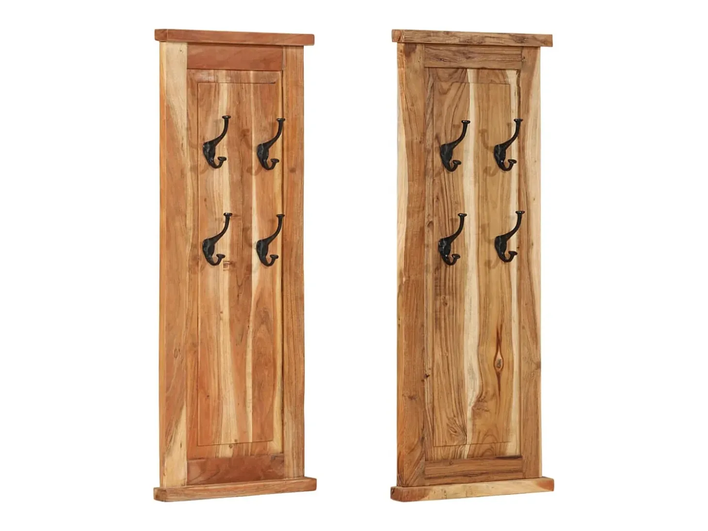 Mâcon Percheros 2 unidades madera maciza de acacia 38x100 cm