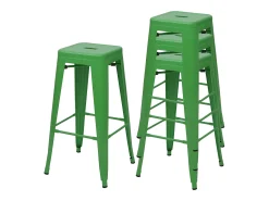 MCW-A73 Taburete de bar de metal (set de 4), verde