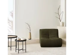 Módulo para sofá modular en borreguito texturizado, 1 plaza kaki