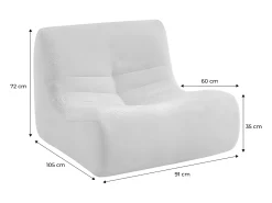 Módulo para sofá modular en borreguito texturizado, 1 plaza kaki