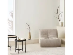 Módulo para sofá modular en borreguito texturizado, 1 plaza beige