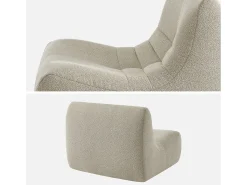 Módulo para sofá modular en borreguito texturizado, 1 plaza beige