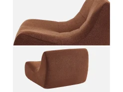 Módulo para sofá modular en borreguito texturizado, 1 plaza terracota