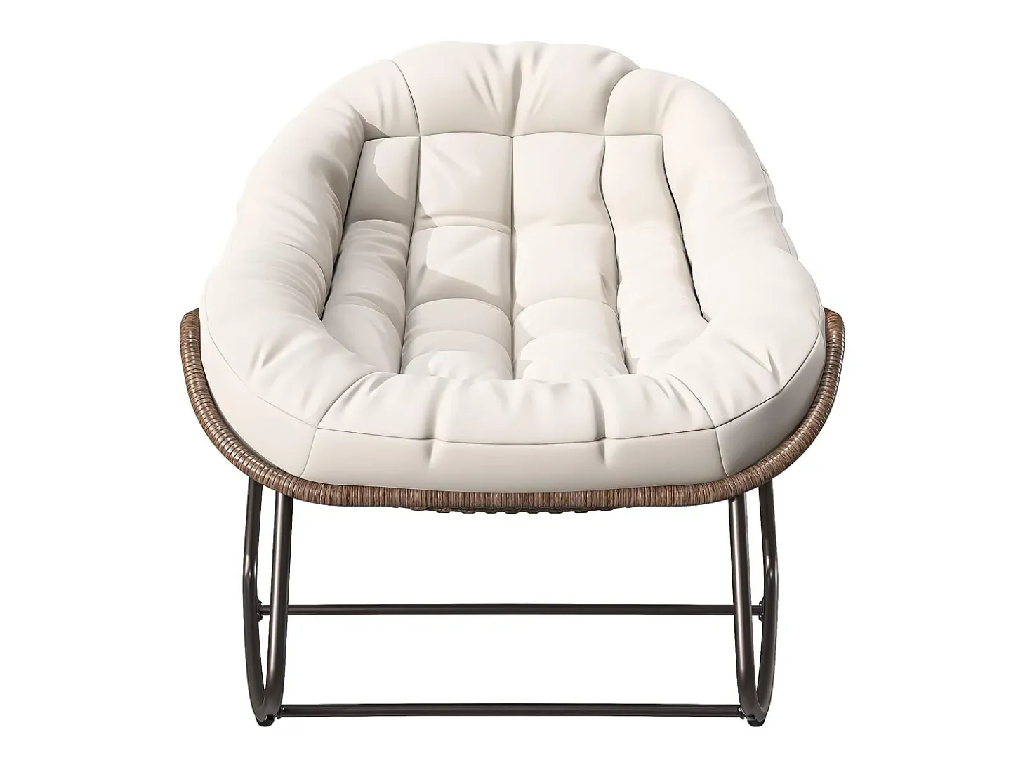 Mecedora - Mecedora extragrande - con asiento tapizado, beige