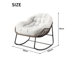 Mecedora - Mecedora extragrande - con asiento tapizado, beige