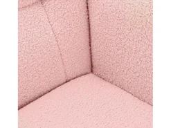 Mecedora - Sillón orejero tapizado - Patas de metal y madera maciza - Terciopelo Teddy