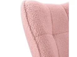 Mecedora - Sillón orejero tapizado - Patas de metal y madera maciza - Terciopelo Teddy