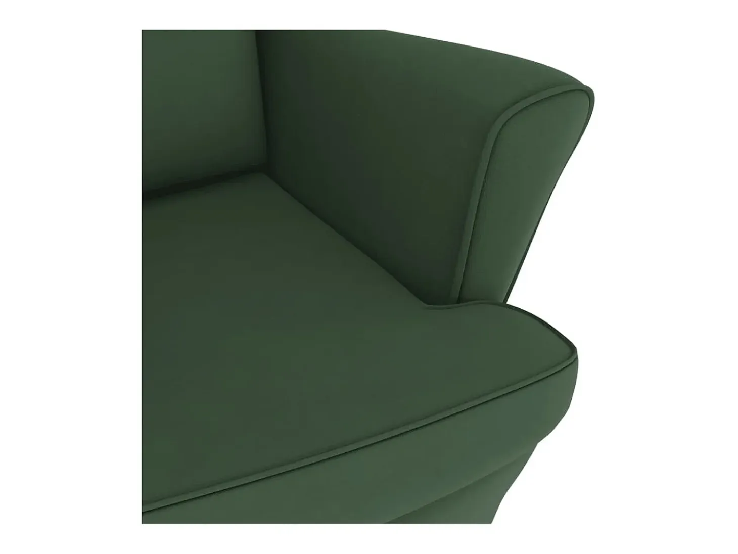 Mecedora con patas de madera y taburete Verde oscuro