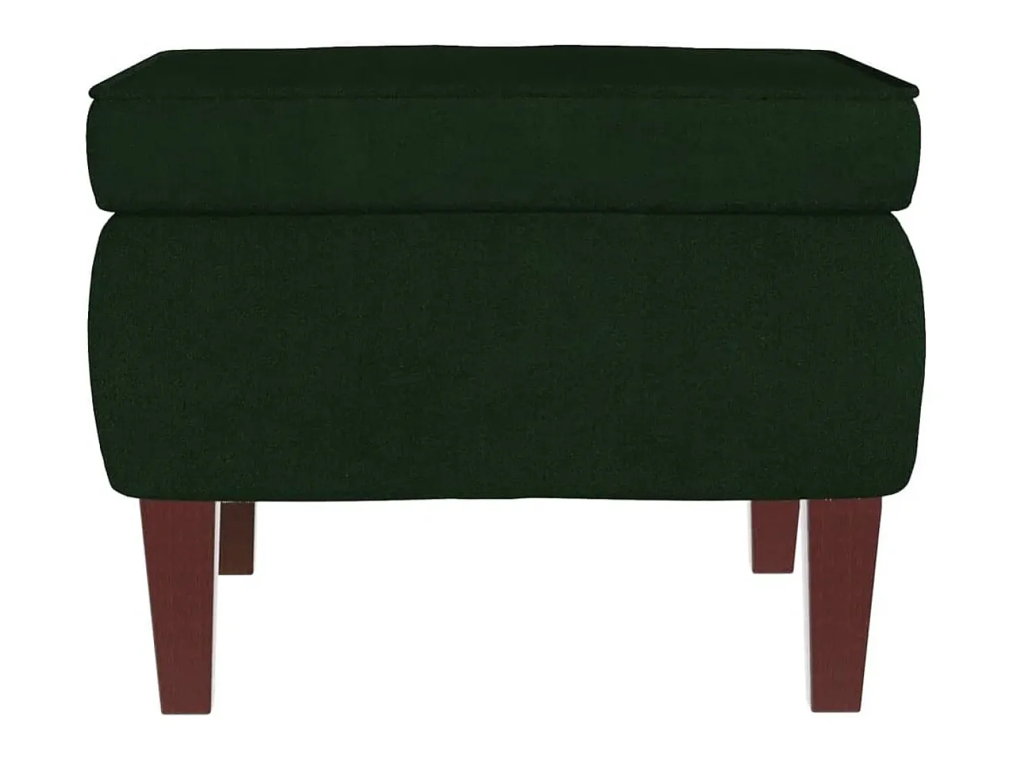 Mecedora con patas de madera y taburete Verde oscuro