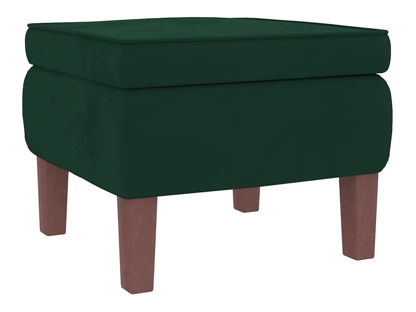 Mecedora con patas de madera y taburete Verde oscuro
