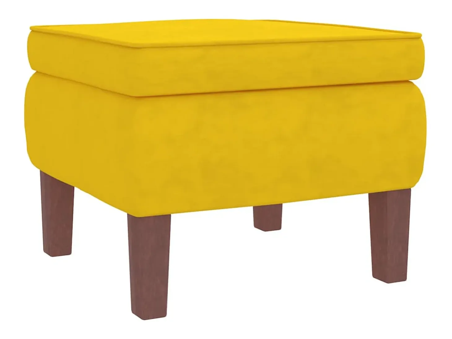 Mecedora con patas de madera y taburete Terciopelo Amarillo