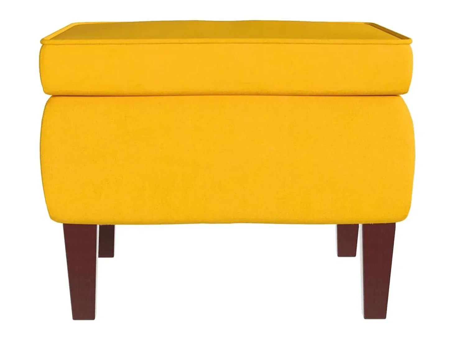 Mecedora con patas de madera y taburete Terciopelo Amarillo