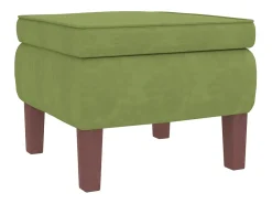 Mecedora con patas de madera y taburete Verde claro