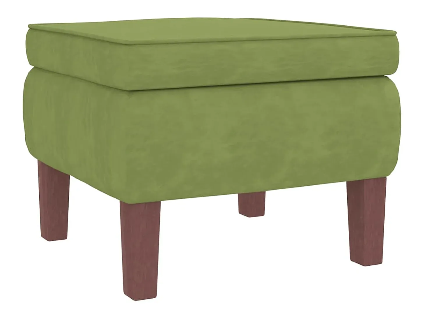 Mecedora con patas de madera y taburete Verde claro