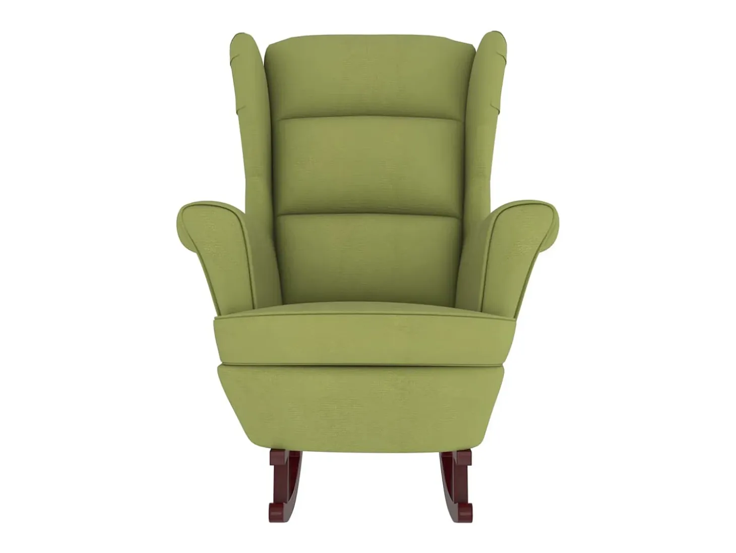 Mecedora con patas de madera y taburete Verde claro